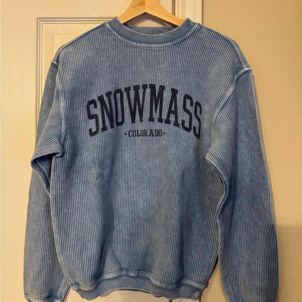 Yesterdays Sportswear Light Blue Corded Crew Sweater